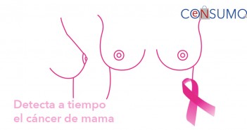 Ilustración pechos de mujer de frente y perfil con cordon rosa de lucha contra el cancer de mama