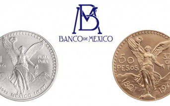 Plata pura, centenario y logotipo de Banco de México