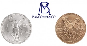 Plata pura, centenario y logotipo de Banco de México