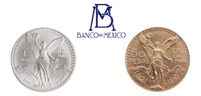 Plata pura, centenario y logotipo de Banco de México