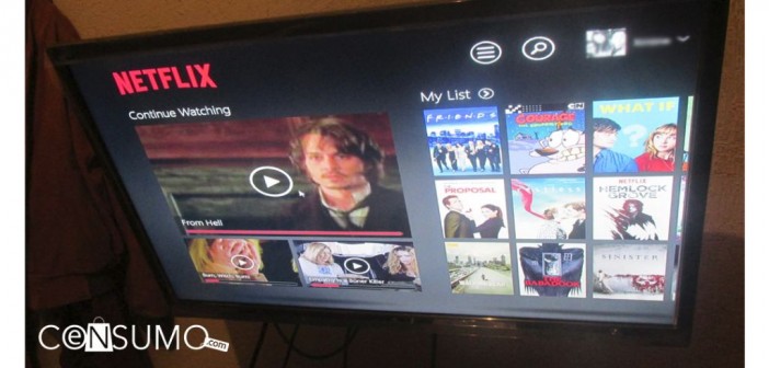 Pantalla con menú de Netflix