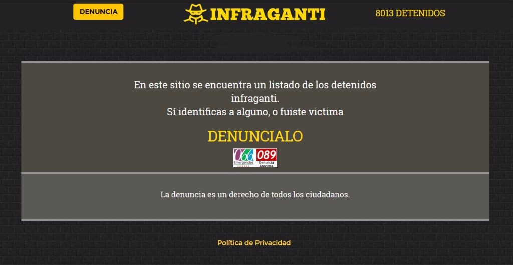 Infraganti.mx, el sitio web que exhibe a delincuentes